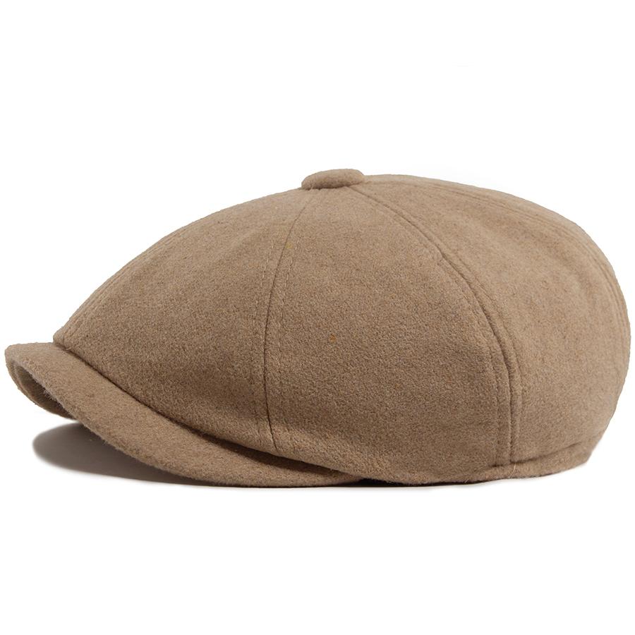 Winter Woolen Cloth Warm Beret Women Spring Autumn Solid Vintage Newsboy Cap For Men Retro Thick Elastic Women's Hat Unisex