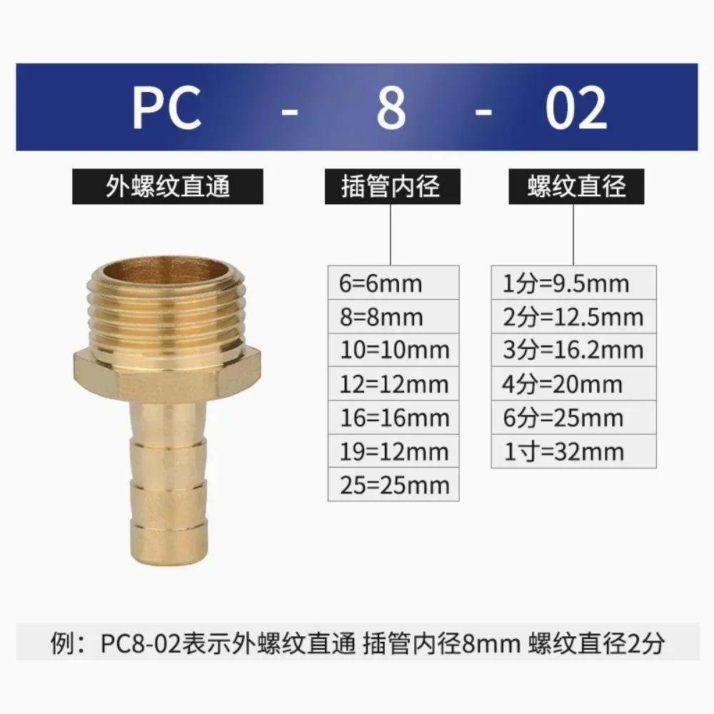 M10/12/14/16/18/20/22 Metric Male Female To 6 8 10 12-19 Mm Hose Barb Brass Coupler Pipe Fitting Nipple Connetor Water Gas Fuel