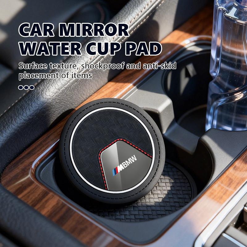 2Pcs Car Cup Mat Anti-Slip Drink Coaster Auto Interior Cup Holder Pad For BMW 1 3 5 7 Series M F01 F20 F10 F13 E52 E53 E60 E93