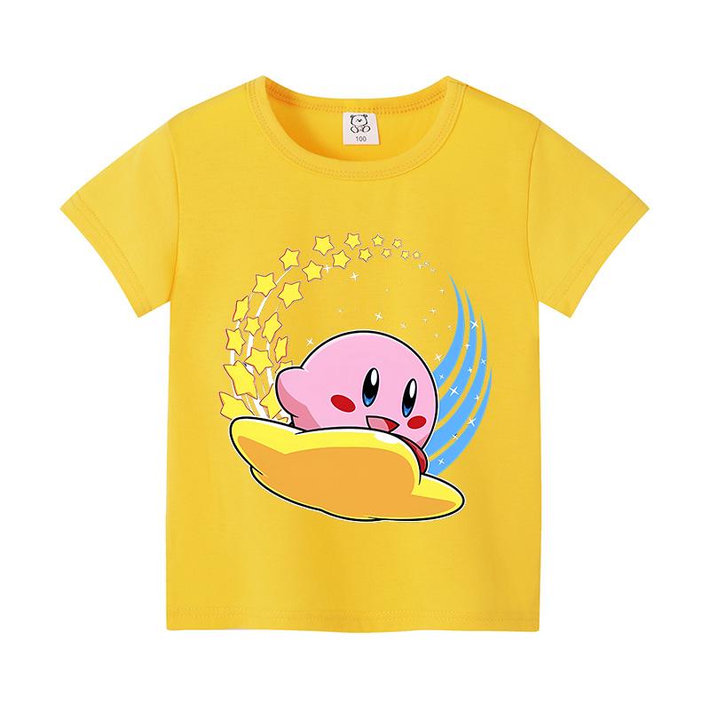 

Kirby Summer Short Sleeve Tops Colorful Shirt O-neck Round Tee Cotton Colorful T-shirt Printing Cartoons Clothing Casual Clothes 110