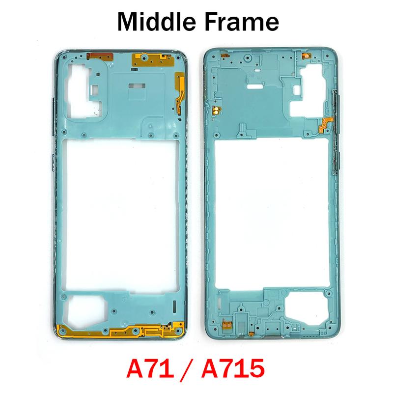 For Samsung A71 / A715 Middle Frame Housing Bezel Plate With Side Button Repair Parts