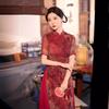 Chinese style improved Odai cheongsam 1011 spring daily plain and elegant Republic of China style improved dress tea clothes long