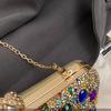 Shiny Evening Banquet Bag Crystal Sequin Bling Colorful Rhinestone Shoulder Bag Clutch Bag Pearl Chain Crossbody Bag Wedding