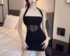 Sweet Spice Girl Sexy Neck Suspender Dress Women's Summer Nightclub Sexy Skinny Backless Skinny Hip Wrap Short Dress