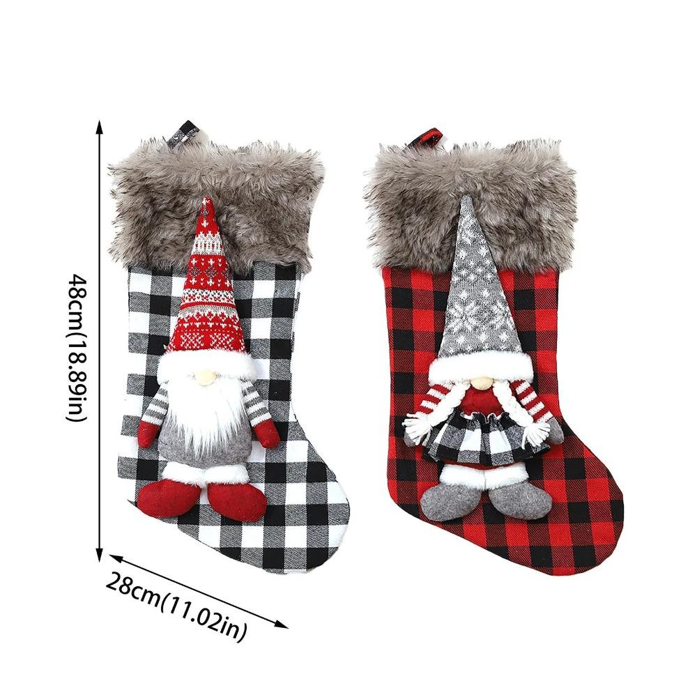 Large Size Dwarf Christmas Stockings Three-dimensional Doll Christmas Tree Pendant Gift Bag Candy