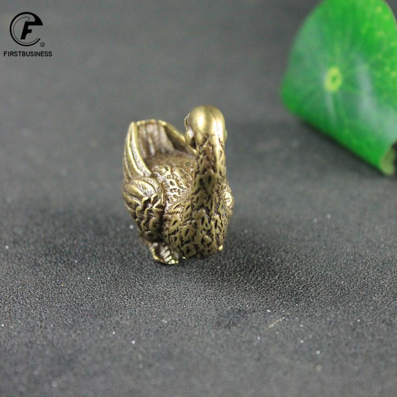 Brass Animal Small Mandarin Duck Figurines Ornaments Handmade Copper Crafts Duck Pet Home Decor Accessories Desk Decorations