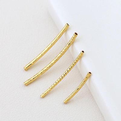14k Gold-Filled Curved Hollow Tube Beading Bracelet/Necklace Jewelry Accessories