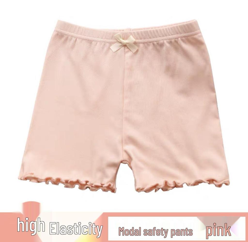 Girls' Summer Cotton Safety Shorts: Thin, Anti-Exposure, Modal, Flat-Leg, 3-Point Style