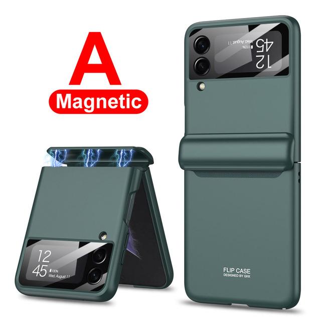 Pouzdro s magnetickým pantem pro Samsung Galaxy Z Flip 4 Full Protector Case s filmovým krytem objektivu fotoaparátu Pro Samsung Galaxy Z Flip 4 Case