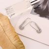 Huitan Chic Paper Clip Design Earrings for Women Simple Stlish Girls Piercing Earrings  Color/Gold Color Exquisite Jewelry