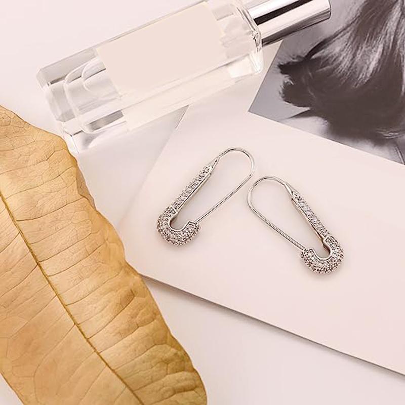 Huitan Chic Paper Clip Design Earrings for Women Simple Stlish Girls Piercing Earrings  Color/Gold Color Exquisite Jewelry