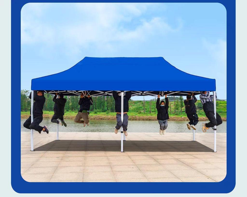 Durable & Weighted Telescopic Folding Tent Umbrella: Rain Shelter with Sun Protection for Outdoor Events.