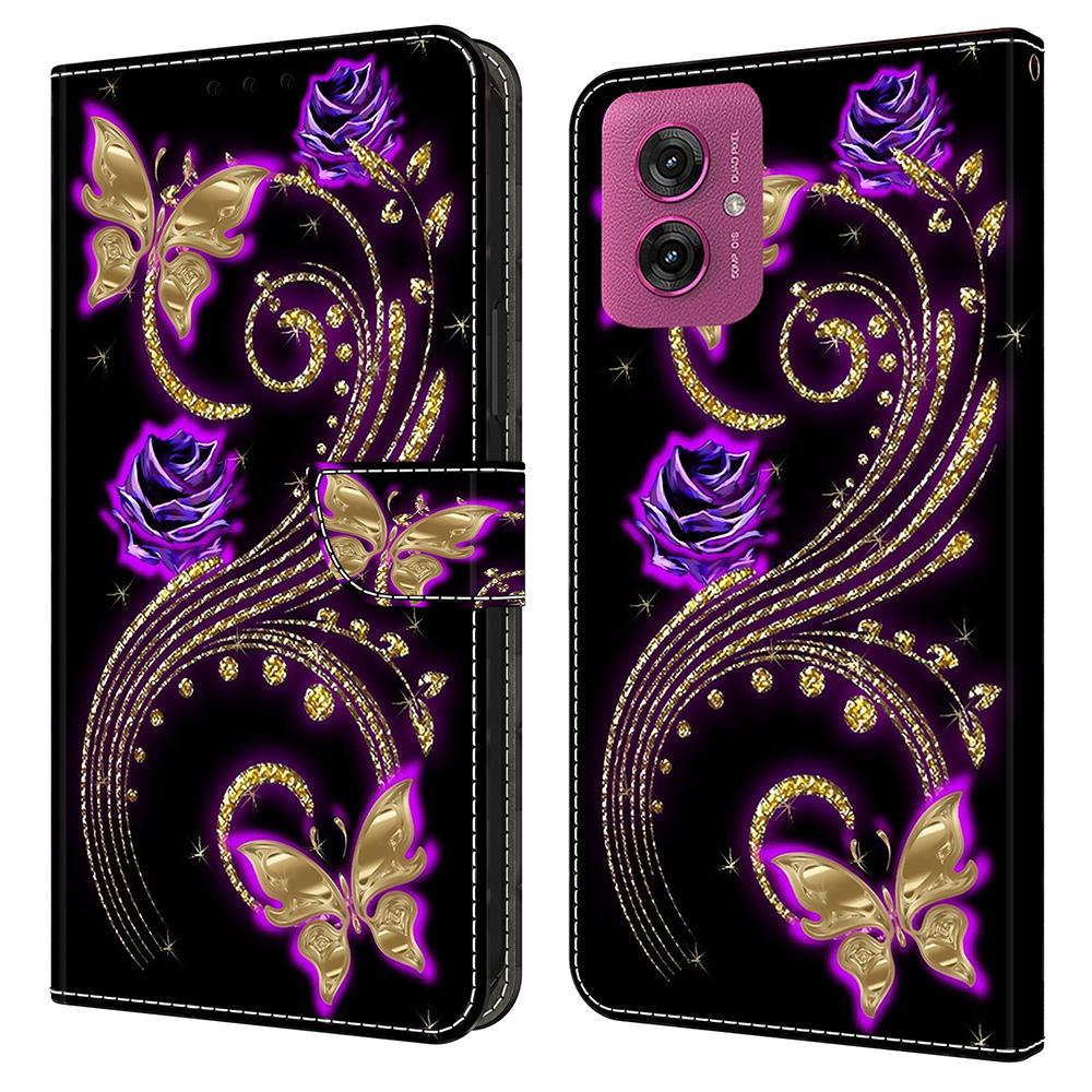 For Motorola Moto G55 5G Case 3D Pattern PU Leather Wallet Phone Cover with Stand