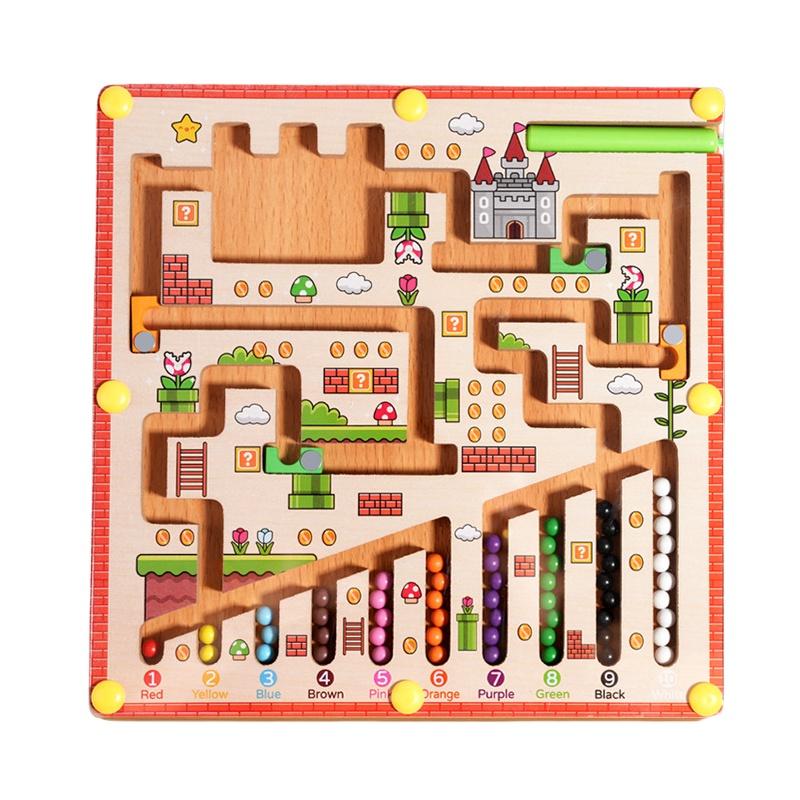 1 Set Color Matching Montessori Toy Magnetic Color And Number Maze Learning Education Toys Concentration Training For Child Gift