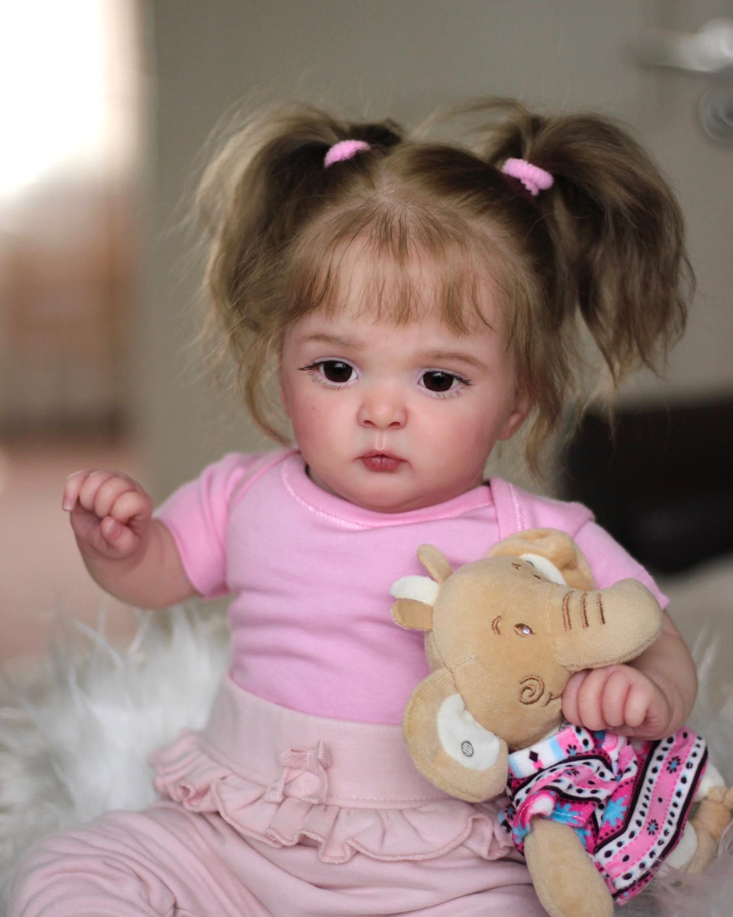 NPK 19-inch Realistic Jocy Doll with 3D Skin and Visible Veins 48 cm Cloth Body