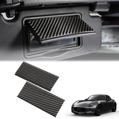 Hcilloend Carbon Fiber Vanity Mirror Covers for New Mazda Roadster RF ND Series Easy Decorative Interior Custom Set Fiber (2016-2024) - Installation,