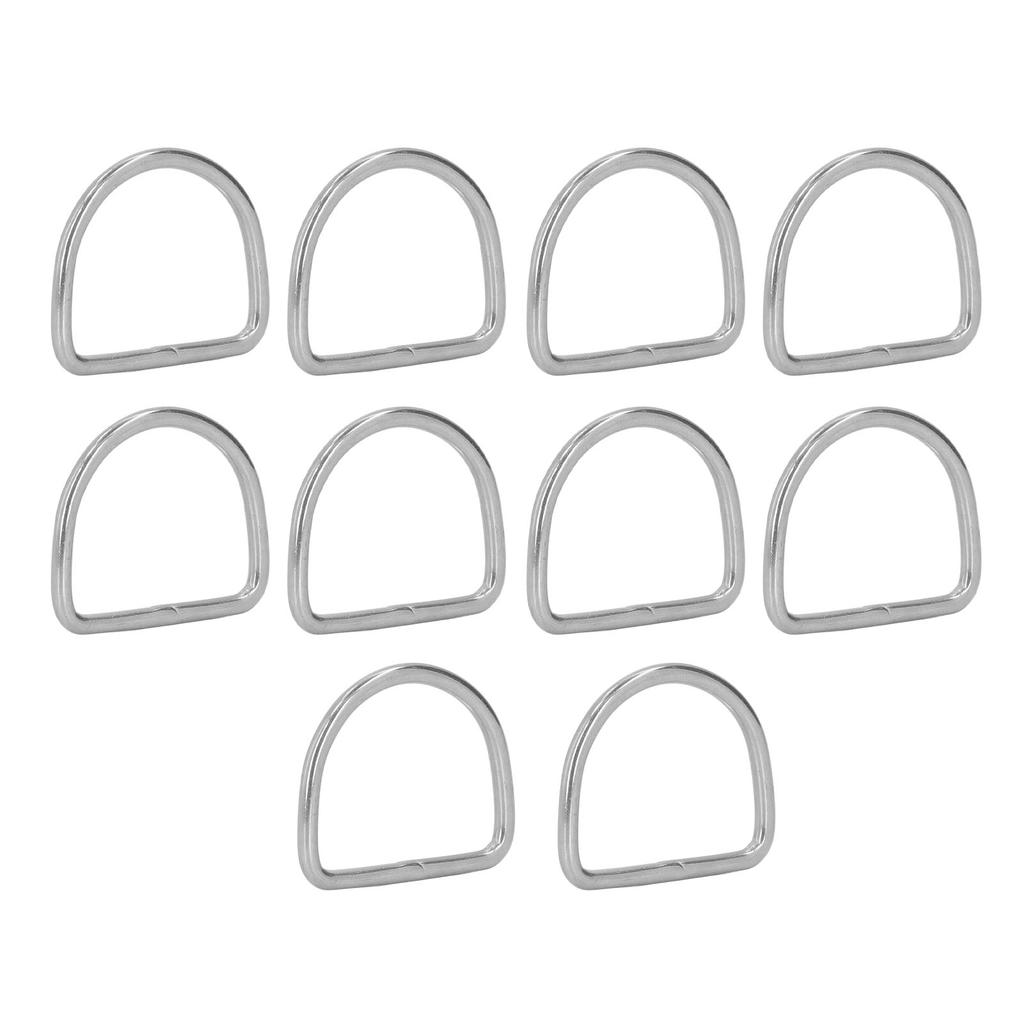 10Pcs 316 Stainless Steel D Rings 3mm Seamless Welding Half Round Rings Surfboard Kayak Accessories 25x18x3MM