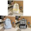 Zaino Studentesco in Nylon con Fantasia a Quadri e Spallacci Curvi per Viaggi Casual