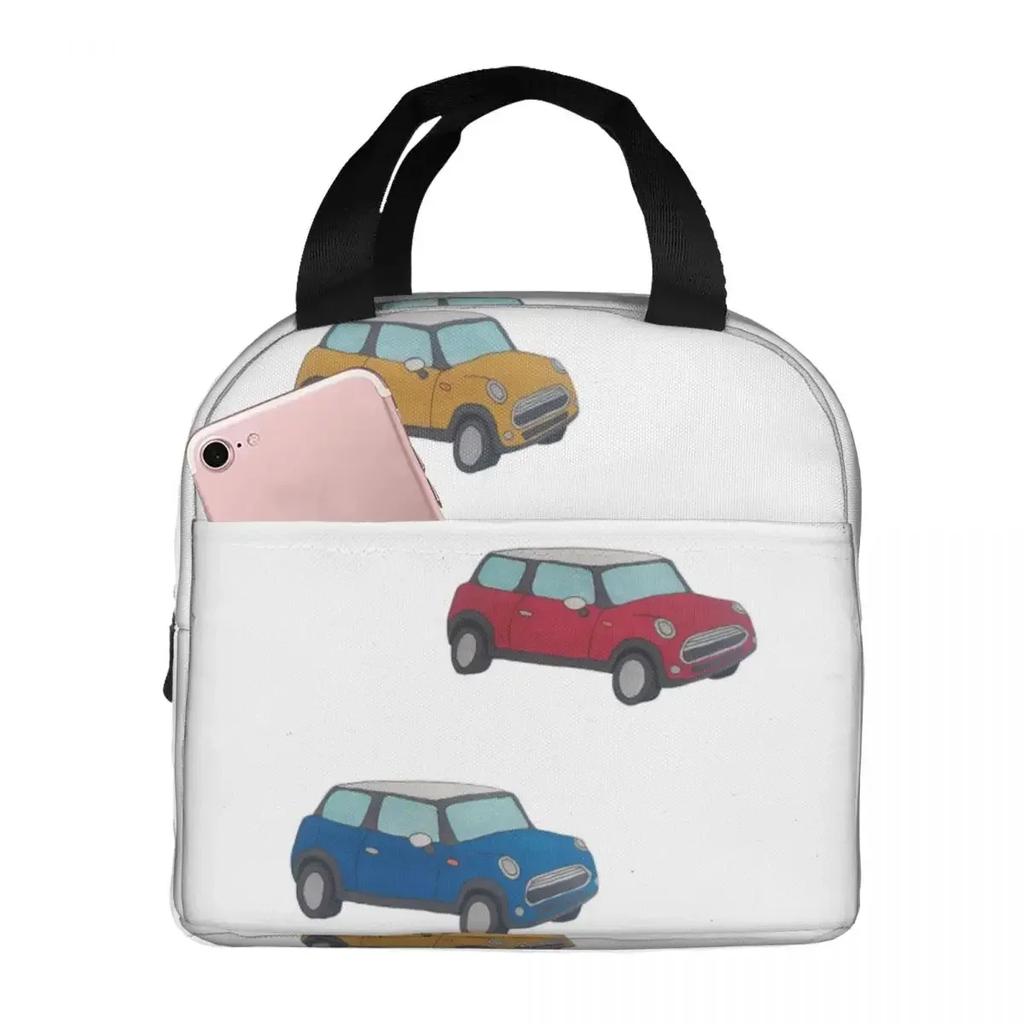 Austin Mini Cooper Insulated Lunch Bag for Women Kids Leakproof Food Boxes Thermal Lunch Box Tote