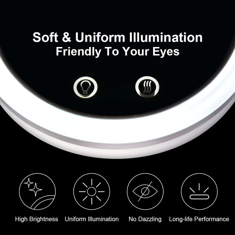 Cosmetic Mirror with Fan 3 In 1 LED Make MirrorMagnifying Mirror 180 Degree Rotation Removable Table Mirror Home Travel | Bath Mirror