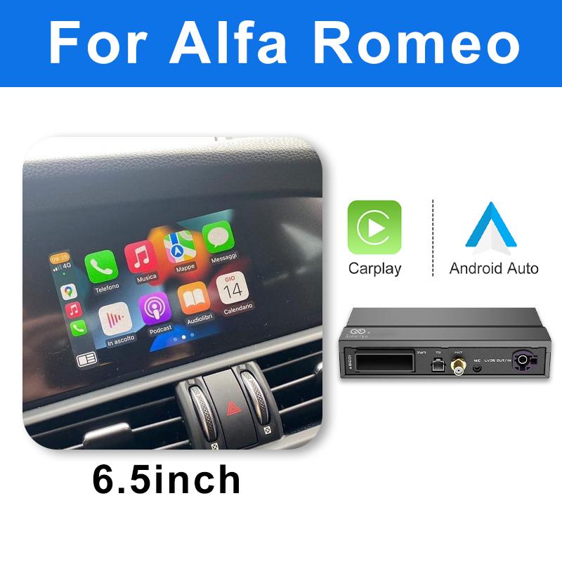 Sinairyu Auto Wireless CarPlay Android Auto Compatible for Alfa Romeo Stelvio & Giulia 2016-2019 Models Mirror Link