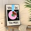 Retro Vinyl Record Print Mid Century Music Minimal Pastel DIY Sticky Poster Fancy Wall Sticker for Living Room Bar Decoration