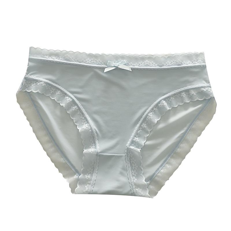 Japanska kvinnors snabbtorkande sömlösa trosor med spetskant och mellanhög midja