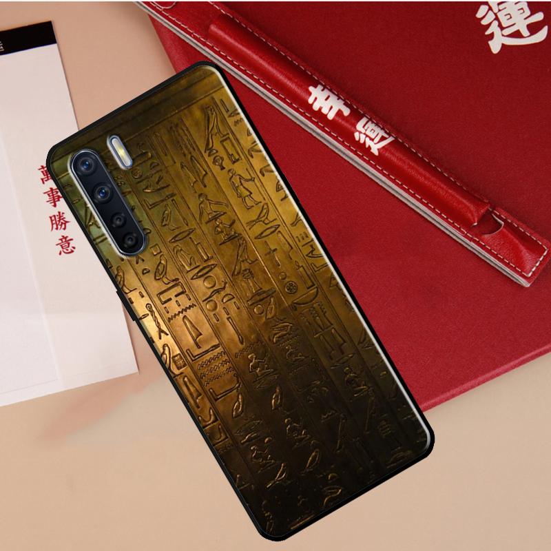 Egyptian Hieroglyphics Symbols Case For Oppo A60 A98 A58 A78 A18 A38 A80 A40 A77 A57 A17 A74 A54 A94 A96 A76 A16 A15 A5 Pro
