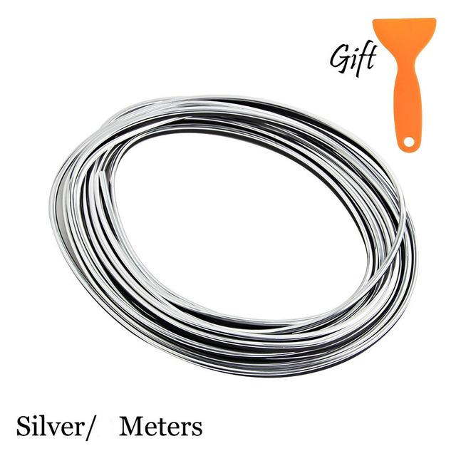 

Стайлинг автомобиля 5 м/шт. универсальный DIY Гибкая внутренняя отделка молдинг полоски авто наклейка на край двери авто хромированная декоративная отделка 5M