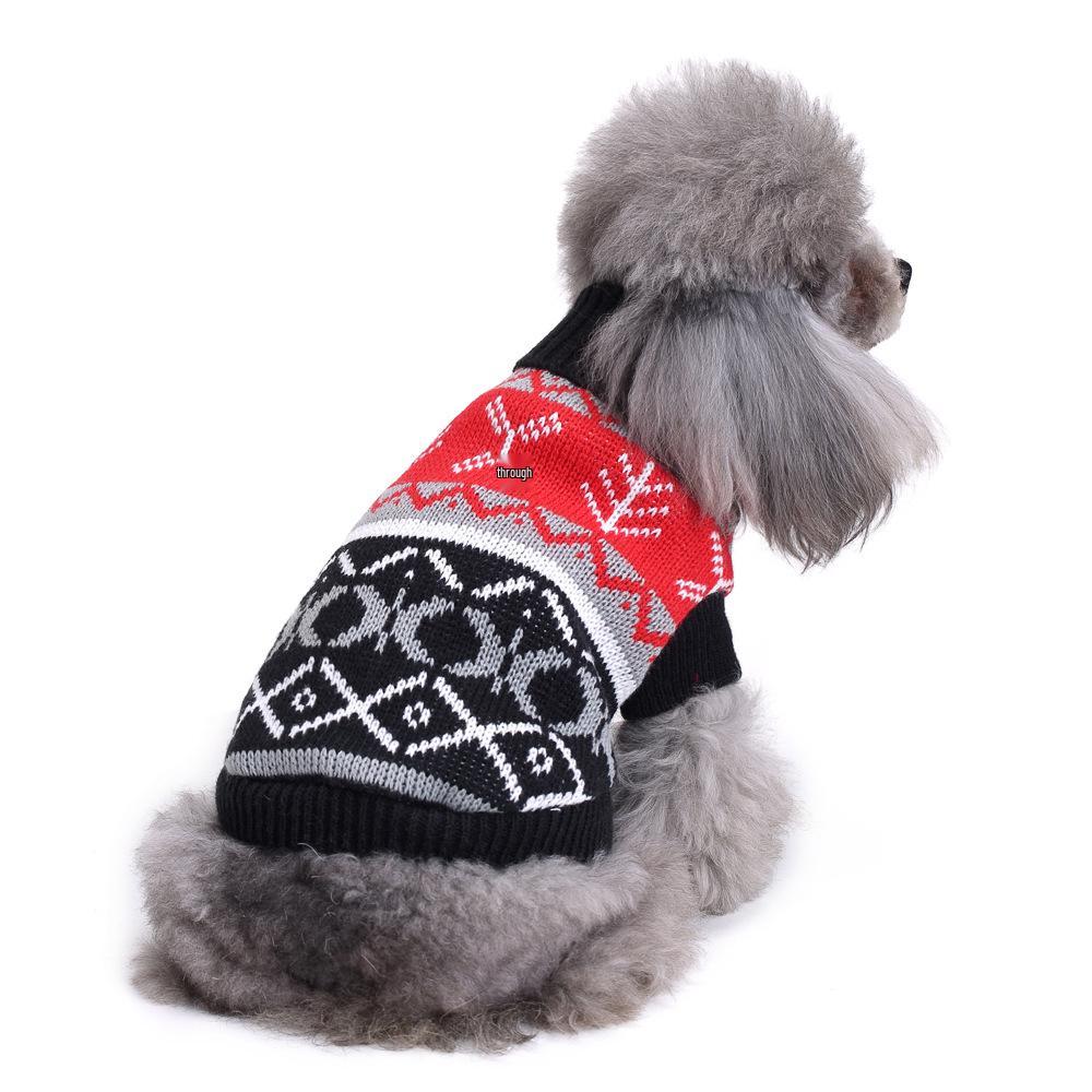 Winter Warm Christmas Snowflake Dog Sweater for Cold-Weather Protection