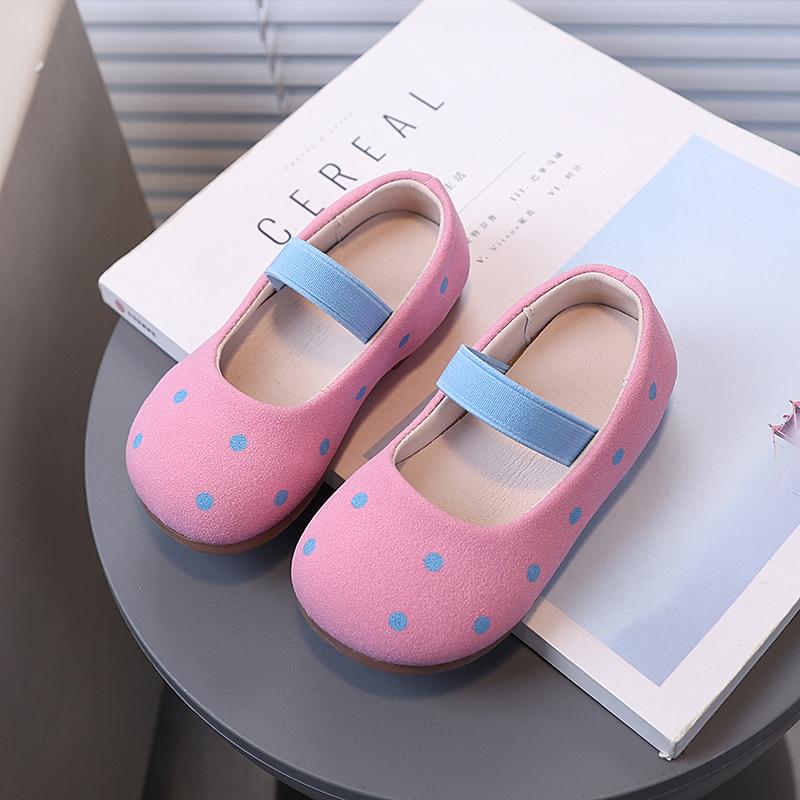 Summer Girl's Sweet Flat Shoes Round Toe Elastic Band Spotted Stylish Kid's Sandals Solid Colors All-match Children Shoe 4-6Y