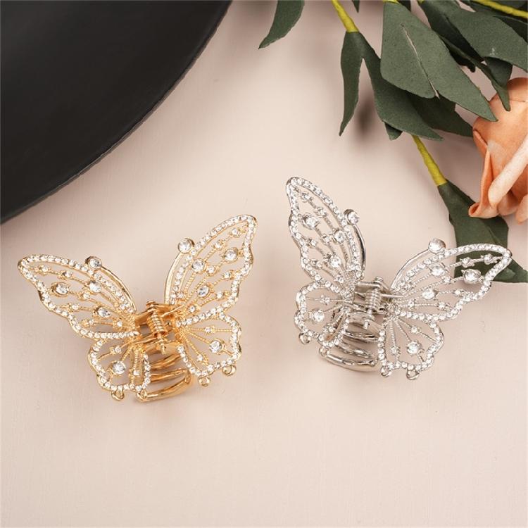 Pinza per Capelli alla Moda per Acconciature a Chignon, Treccine, Design Antiscivolo, Dettaglio Strass, Decorazione per Capelli, Accessorio per Capelli in Metallo