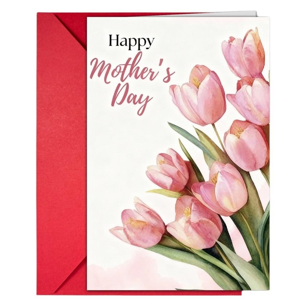 10Pcs/Set Folding Mother's Day Greeting Card Elegant Holiday Card Thank You Card Invitations Cards