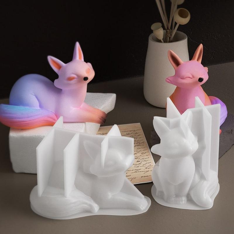 3D Fox Candle Making Kit-DIY Cartoon-Style Mold for Scented Candles&Resin Crafts,Home Desk Decoration,Candle Making Supplies