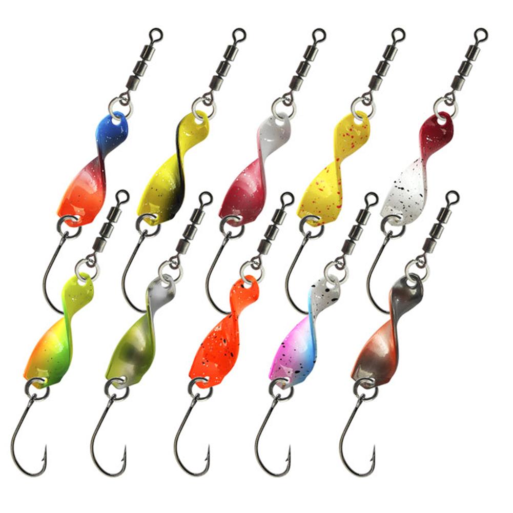 

10Pcs Fishing Spoons Lures Kit Trout Baits with Storage Case Fishing Twist Spinners with Barbed Hook for Bass Salmon Pike Perch
