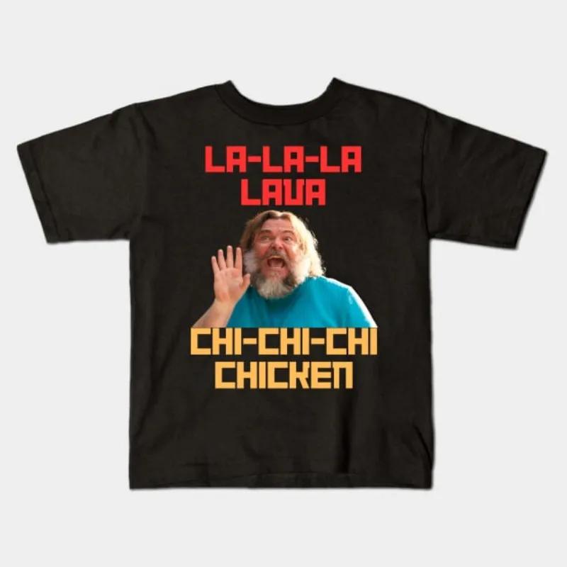 

2025 Новая мужская женская футболка LA LA LAVA CHI CHI CHIKEN Рубашка Steve s Lava Chicken Хлопковая летняя повседневная футболка с коротким рукавом S чёрный