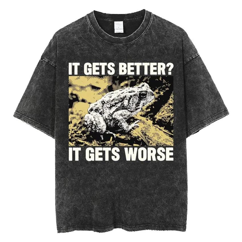 Summer men's and women's wash-and-wear distressed T-shirts will never end but I still wear stupid casual loose tops