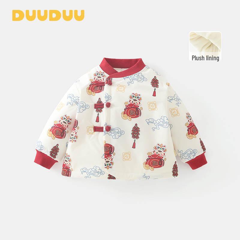 DUUDUU 2025 New Chinese-Style Padded Jacket for Baby s First Birthday - Autumn/Winter Cotton Outerwear 120cm