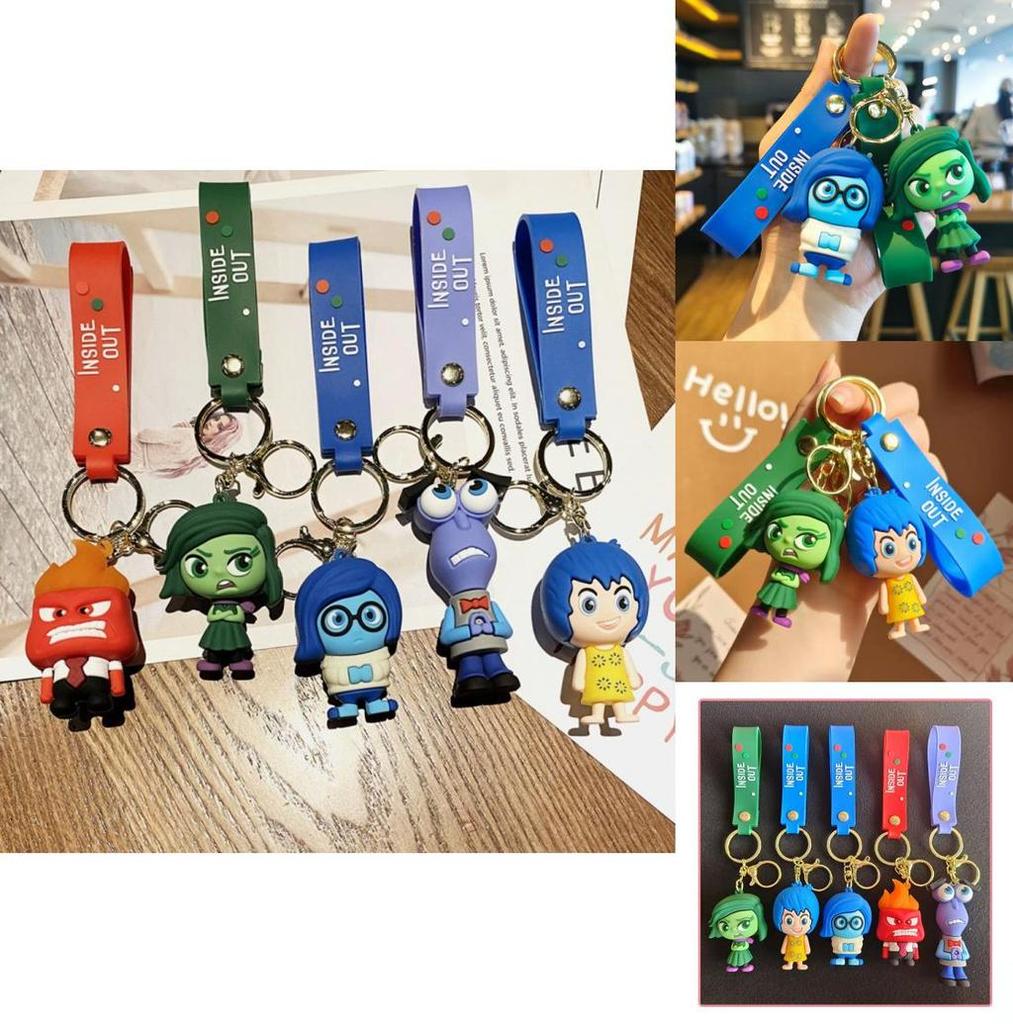 Charming 2024 Inside Out Keychain Silicone Material Key Ring For Men And Women