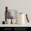 Embossed Mountain Travel Tea Set: Portable Quick-Brew Pot with Four Cups