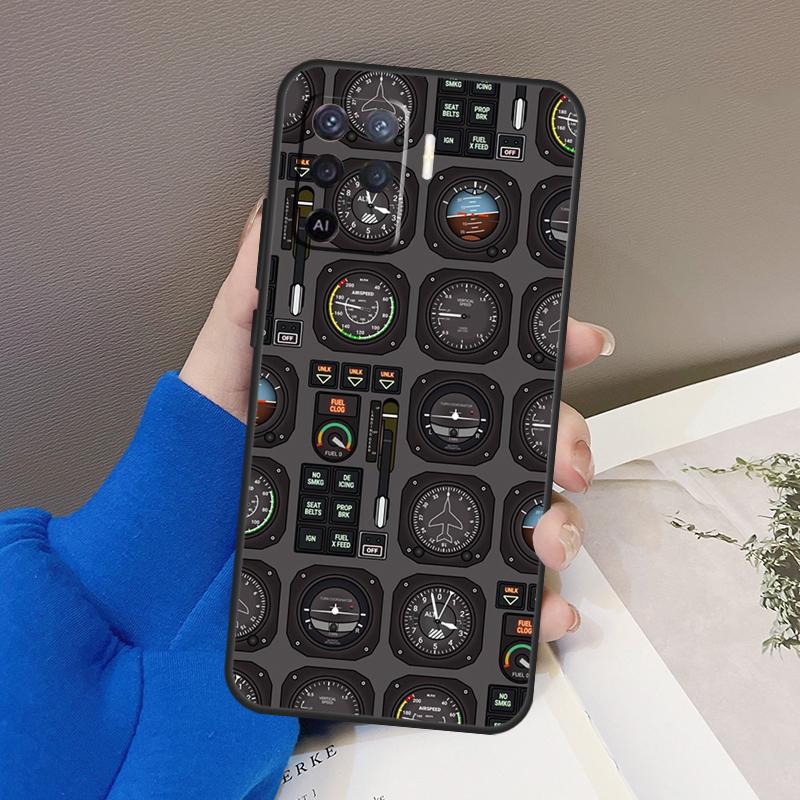 Aviation Aeroplane Pilot Cockpit For OPPO Find X3 X5 Pro A9 A5 A31 2020 A15 A16 A52 A72 A1K A83 A91 A54 A74 A94 A53S Case