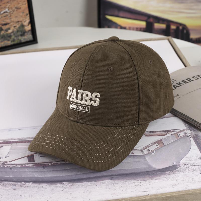 Hat Women's Summer New Letter Embroidery Hardtop Baseball Cap Trendy Boys Big Head Circumference Cap