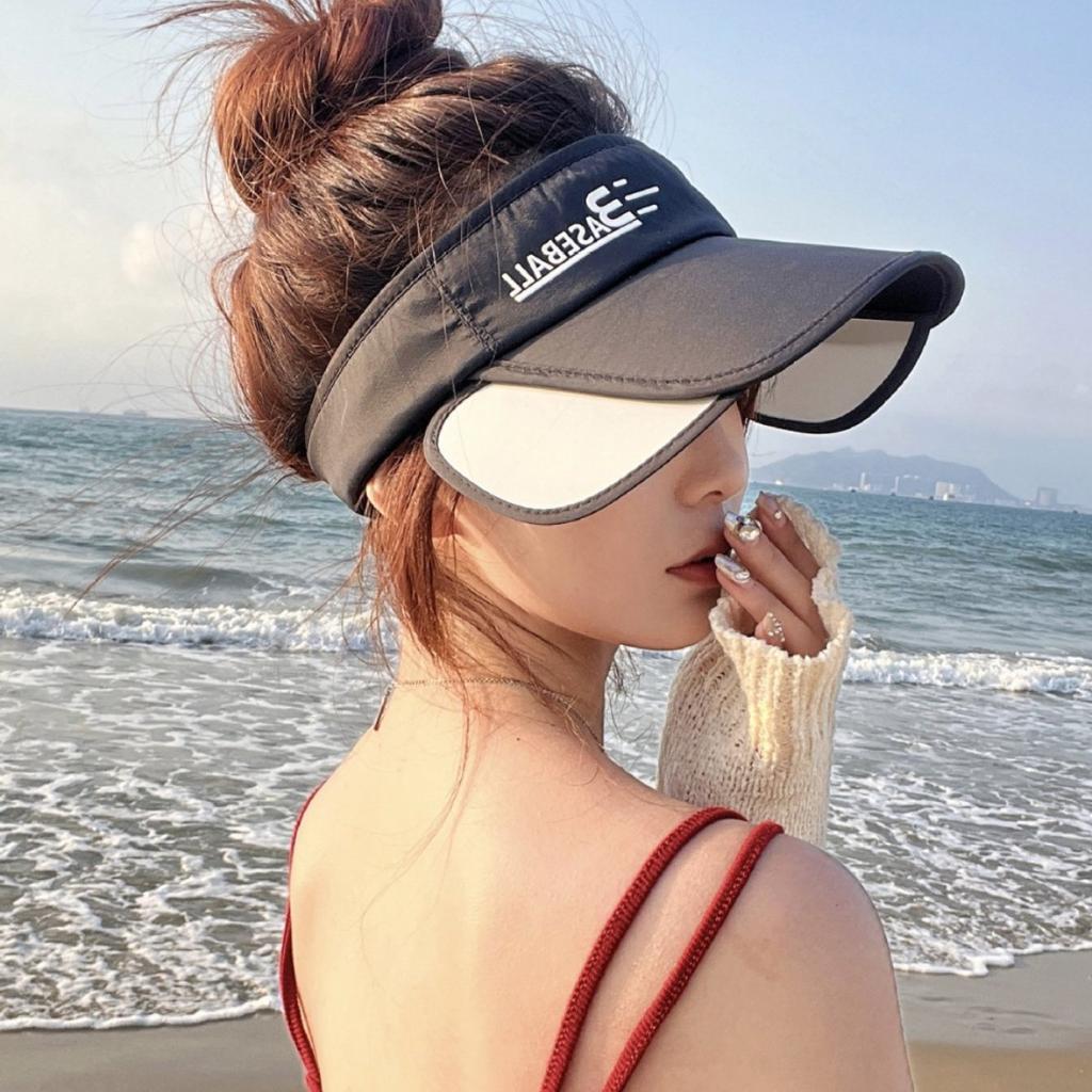 Retractable Pull Plate Offset Printing Letter Sun Hat Men'S And Women'S Quick-Drying Sunshade Running Casual Empty Top Hat
