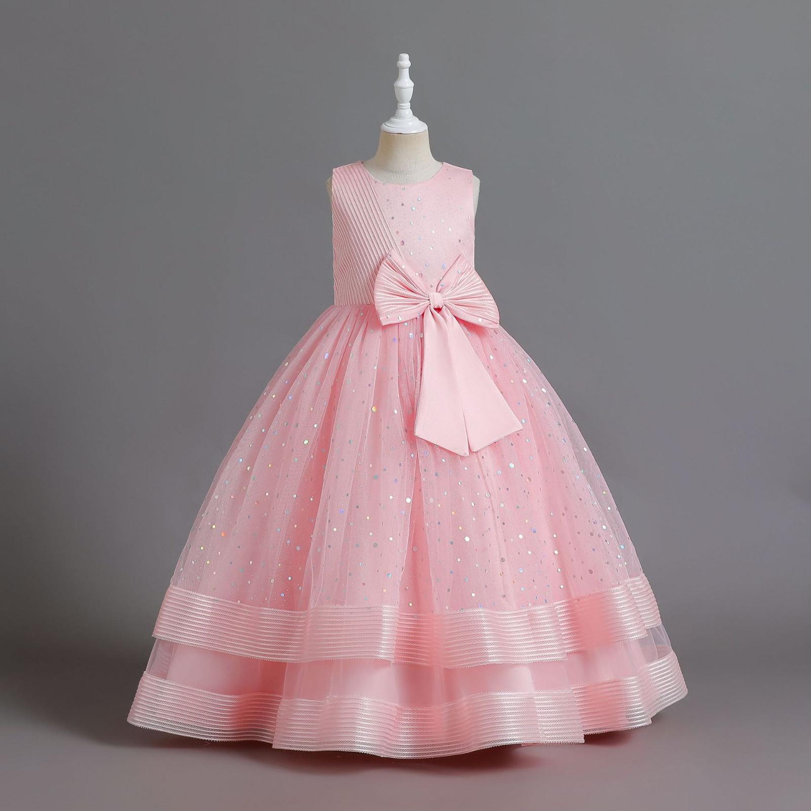 

Детское платье Платье принцессы с атласным однотонным платьем для торта 140