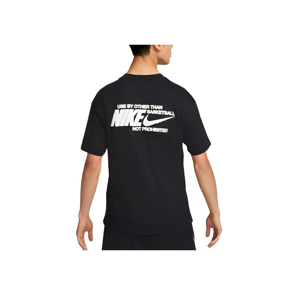 Nike Logo Print Crew Neck Short Sleeve T-Shirt Men Tops Black DZ3028-010