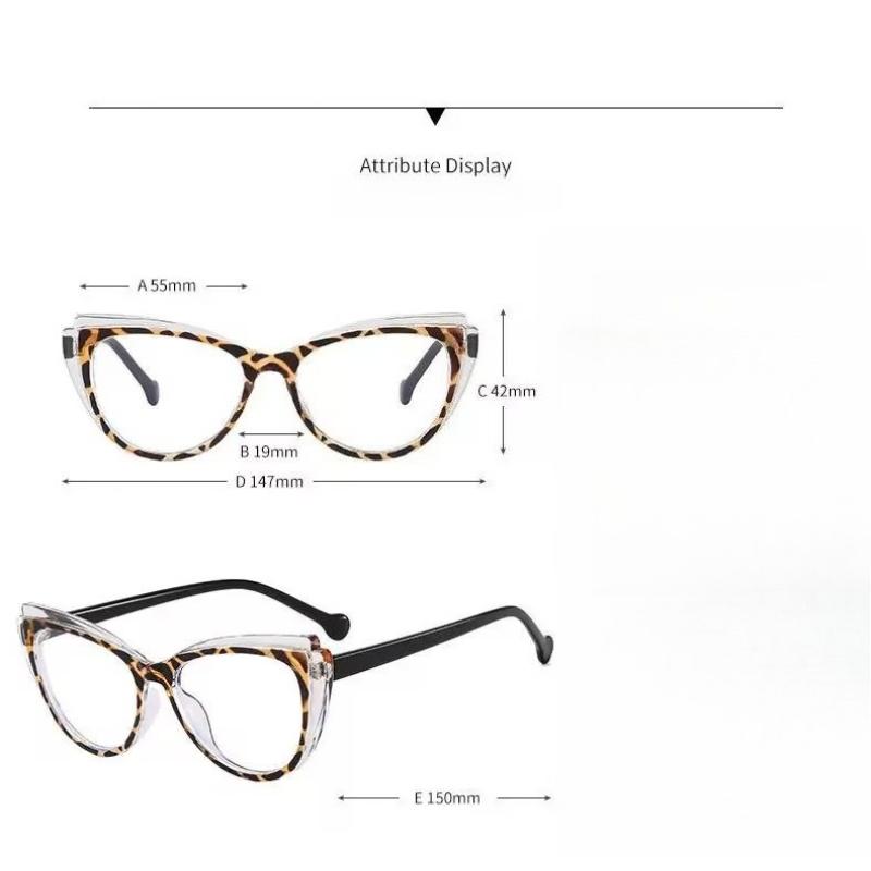 Fashion TR90 Personalized Photochromic Myopia Glasses Ladies' Cat Eye Color Blocked Blue Light Glasses Diopter To -4.0