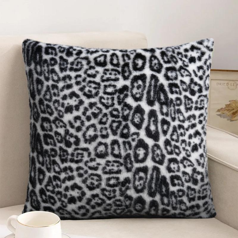 1pcs Beige Brown Leopard Print Polyester Pillow Cover Retro Cushion Case for Living Room Sofa Bed Backrest Decor Only Pillowcase