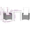 VidaXL 3-Piece Garden Dining Set with Cushions, Table and Chairs with Adjustable Backrest, Outdoor Furniture, 3212852