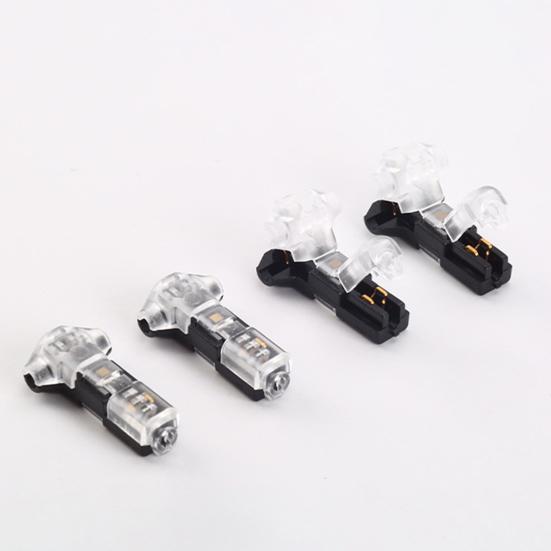 10/20/30/40/50Pcs T Tap Wire Splice Connectors 3 Way 1 Pin Solderless Low Voltage Cable Connectors No Stripping 18-22 AWG Wires Quick Connector