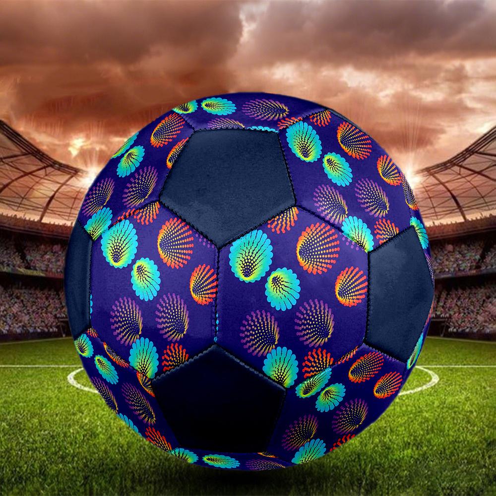1PC Colorful Shell Soccer Ball Size 5 Football Machine Sewn Indoor/Outdoor Universal Football Gift W62